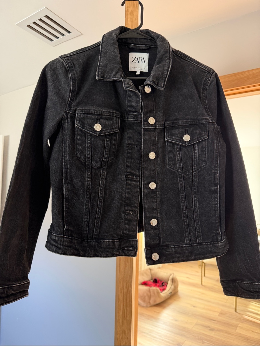 ZARA Washed Black Denim Jacket